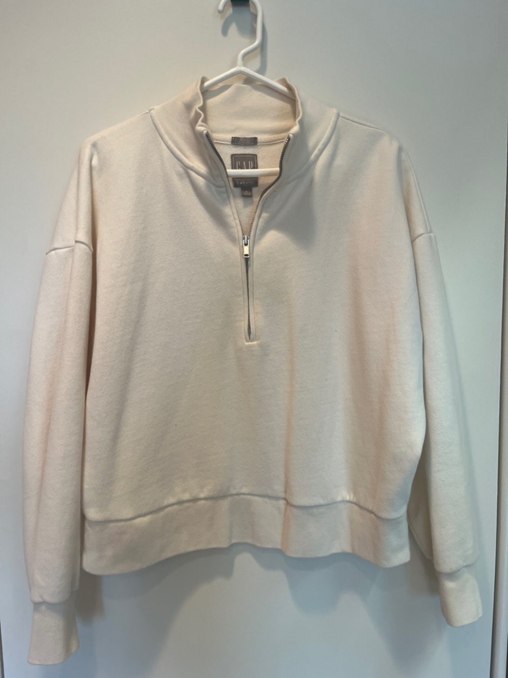 GAP Cream Quarter-Zip Fleece Pullover